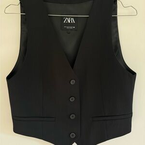 Zara Classic Black Tailored Vest